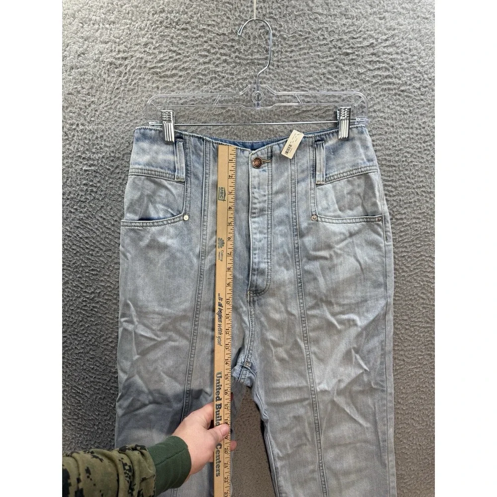 Happy Nature‎ Jeans Womens 30 Blue Denim Ultra High Rise Seamed Boyfriend Preppy